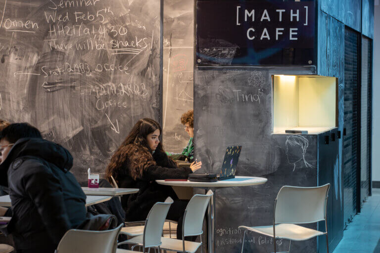 Students studying at Math Cafe.