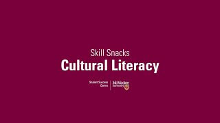 Cultural Literacy video title on a maroon background