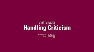 Handling Criticism video title on a maroon background