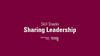 Sharing Leadership video title on a maroon background