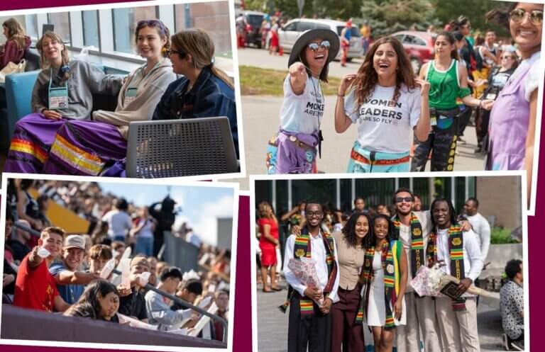 Collage of students at various campus social events.